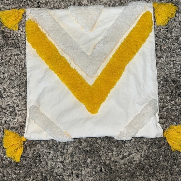 Yellow and White Decorative Pillow Sham - Picture 1 of 1
